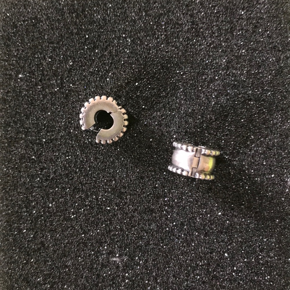Pandora Silver Beveled Clips (x2)